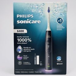 New Sealed Philips Sonicare 6400 Electric Toothbrush (Black)