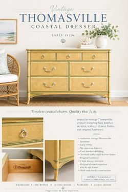 Vintage Thomasville Coastal Dresser / Bachelor's Chest