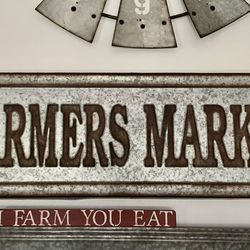 Farmers Market metal Sign 12’’wide X 46” Long 
