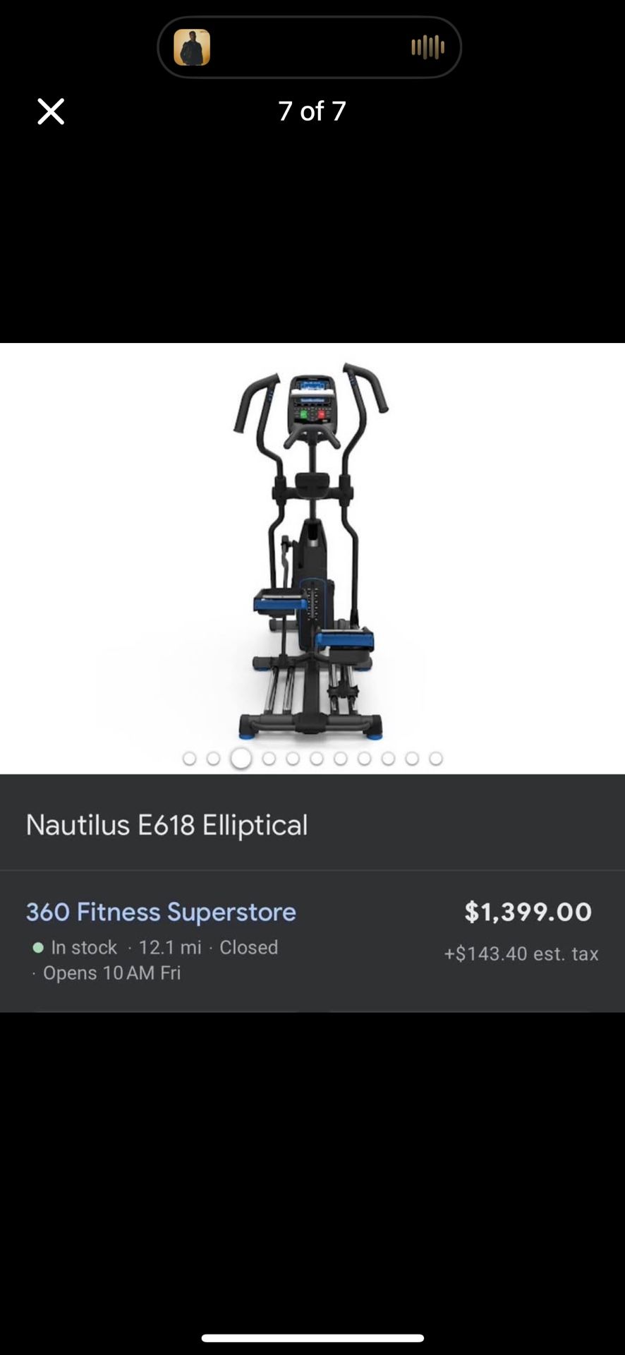 Nautilus E618 Elliptical