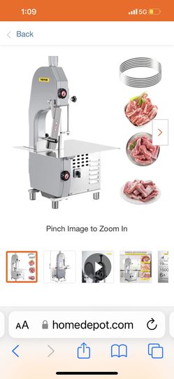 VEVOR 2.1 HP Motor Bone Saw Machine Frozen Meat Cutter 1,500 Watt Meat  Cutting Bandsaw Electric Meat Saw JGJTSHR-250000001V1 - The Home Depot