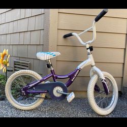 FREE: Raleigh Purple/white Kids Bike 