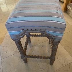 27” Counter Bar Stool Teal & Taupe 