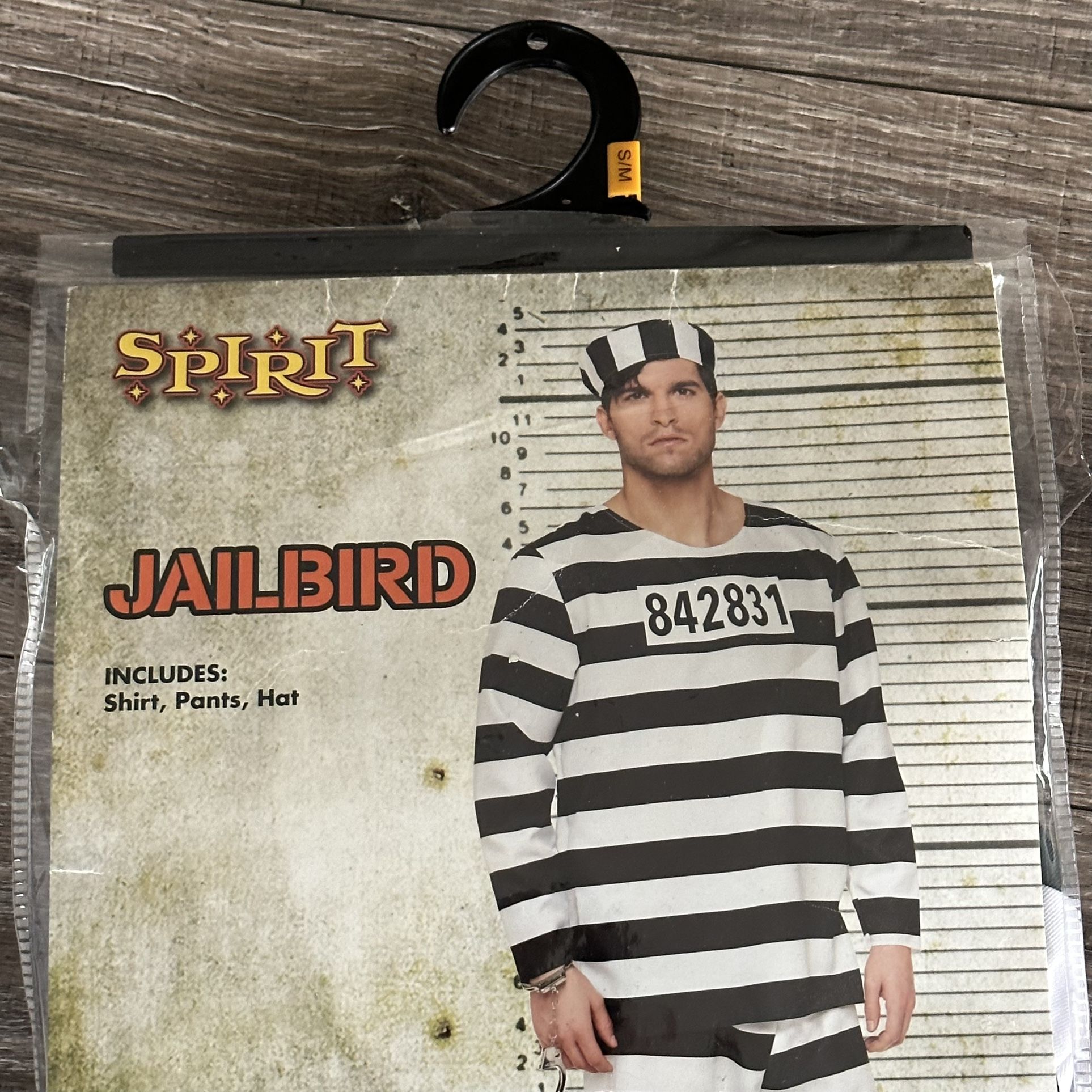 Jailbird Costume Prisoner Adult Small /Medium