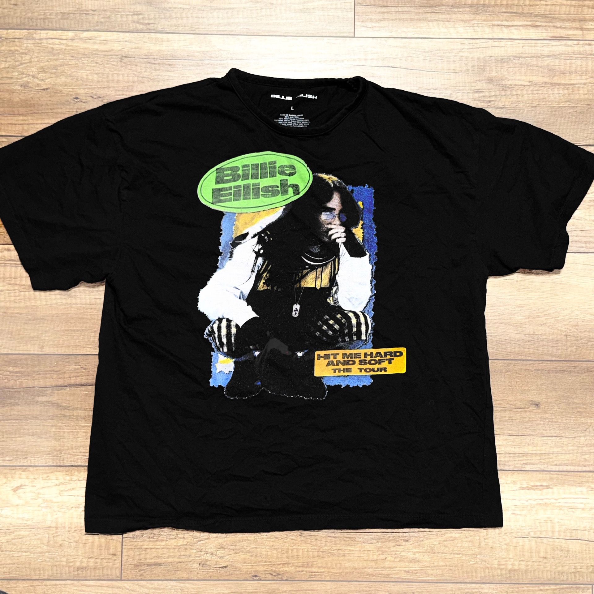Billie Eilish Hit Me Hard and Soft Official Tour Merch Graphic T Shirt Womens L