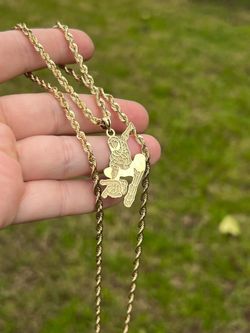 Brand New 10k Gold Rope Chain And 10k Gold Spider-Man Pendant