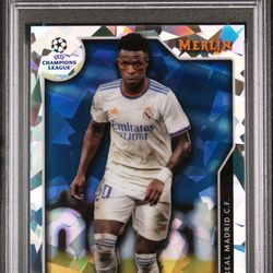 2021 Merlin Chrome UEFA Vinicius Jr Atomic Refractor /250 #125 PSA 10 Real Madrid