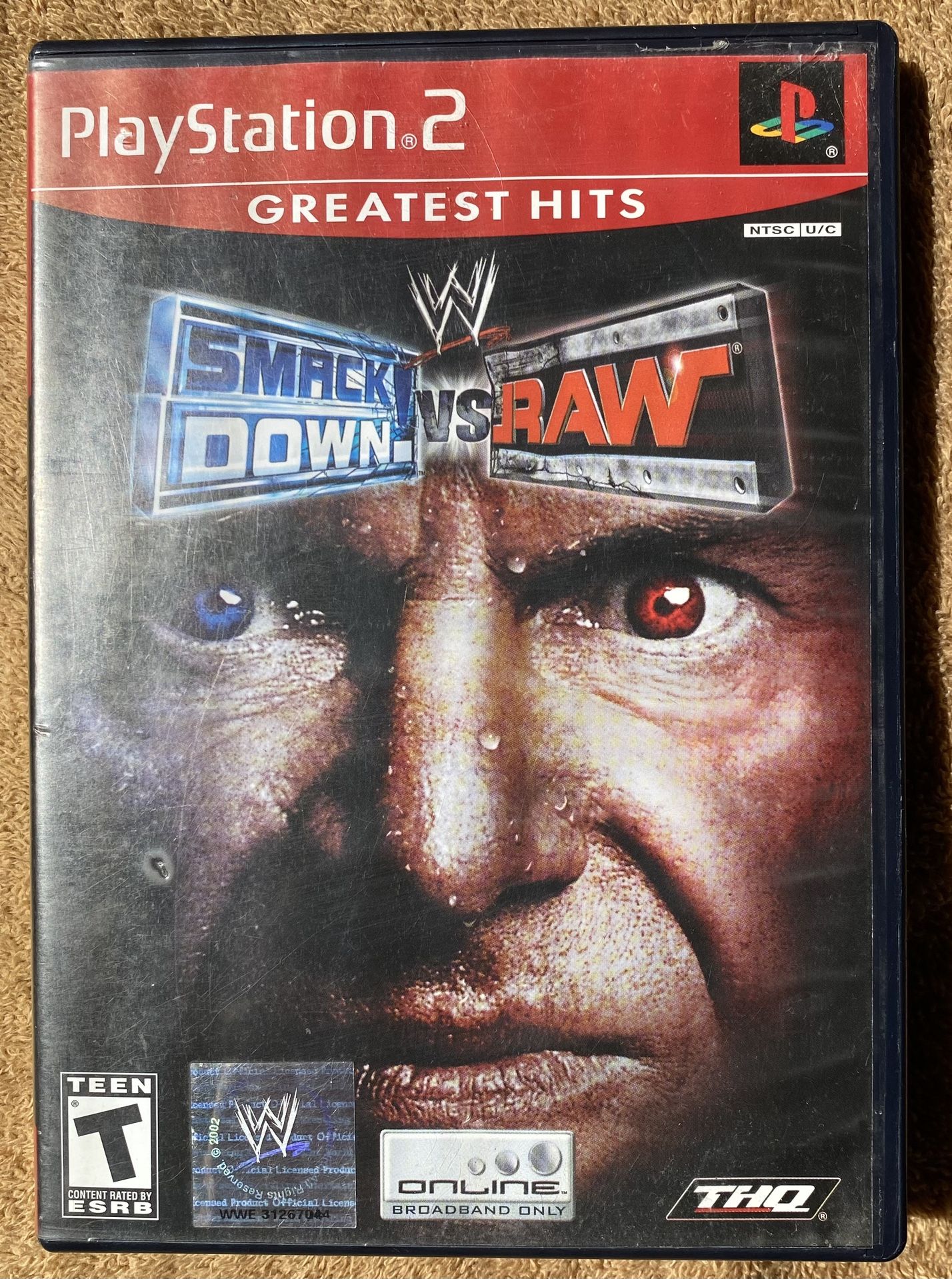 WWE SmackDown vs. Raw PS2 (Sony PlayStation 2, 2004) Complete & Tested!