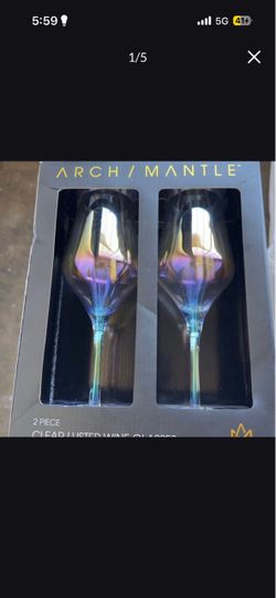 Arch/Mantle Clear Luster Wine Glasses Set of 2