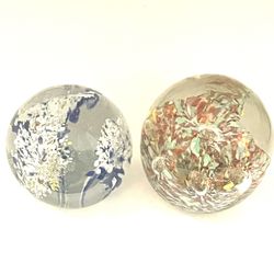2 Handblown Paperweights 