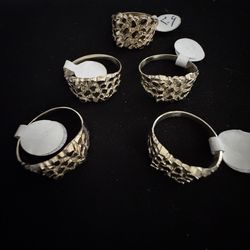 Solid Gold Nugget Rings