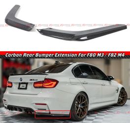 15-20 BMW F80 M3 F82 M4 Carbon Fiber Rear Bumper Side Corner Extensions