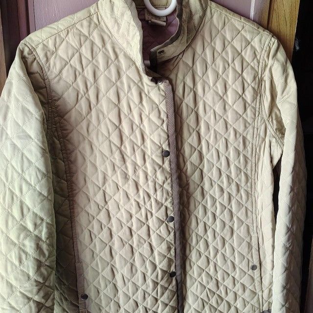 Sigrid Olsen Sport Quilted Button Down Jacket, size Petite Medium, Sage Green