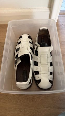 Stacy Adams White Leather Men Shoes Size 14