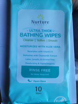 Nurture Ultra Thick Bathing Wipes 10 Count Pack