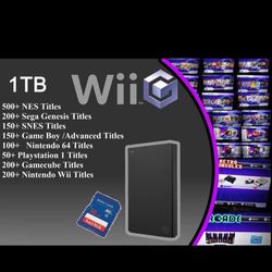 Massive Retro Gaming Bundle: 1TB HDD External Hard Drive + 16GB SD Card with 1500+ Games for Modded Wii – NES, GameCube, Sega & More