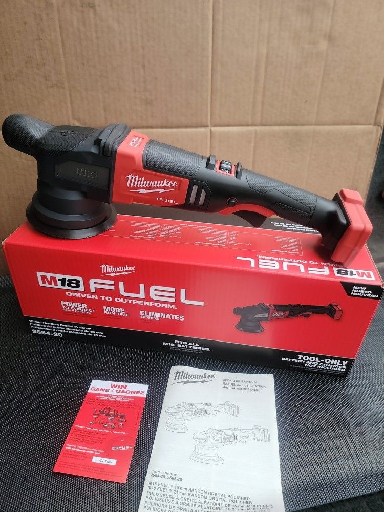 MILWAUKEE M18 FUEL 18V LITHIUM-ION BRUSHLESS CORDLESS 15 DA  MM RANDOM ORBITAL POLISHER ( TOOL ONLY ) 