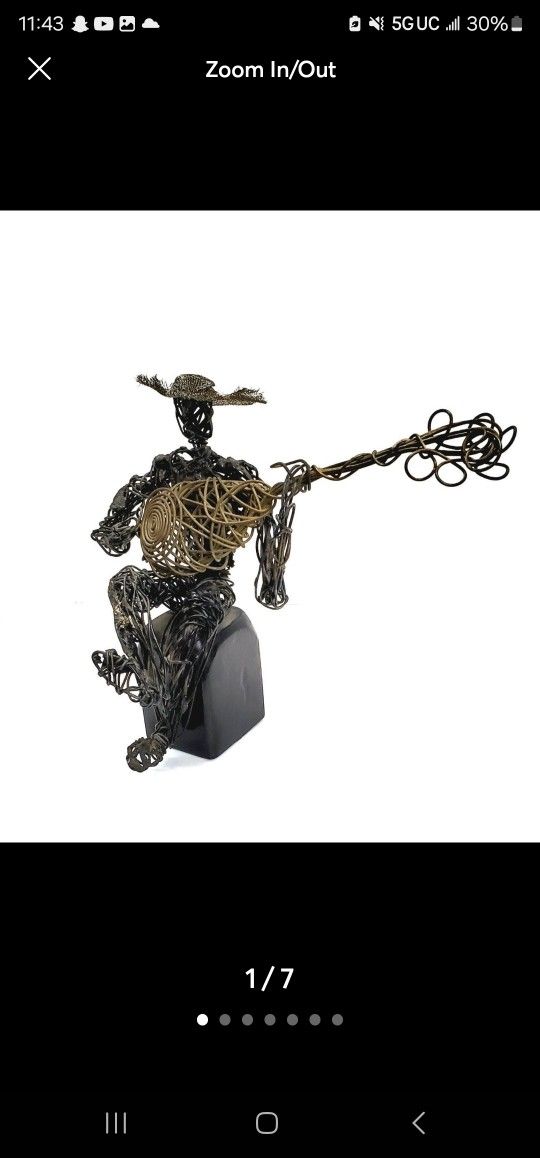 Vintage Wire Sculpture - Man Playing Guitar
