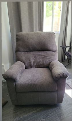 Gray Fabric Recliner Armchair