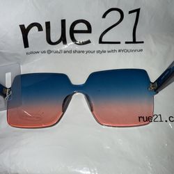Rue21 Rimless Square Blue Fade Pink UV400