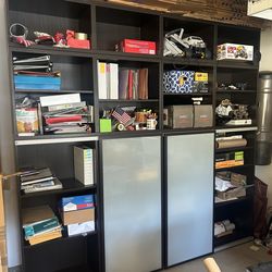 IKEA Storage Cabinet / Shelving Unit w/ Sliding Glass Doors (7’11” W x 7’8” H)