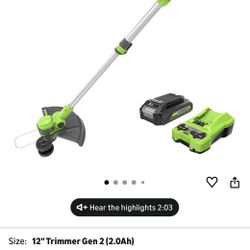 Greenworks Lawnmower And Trimmer - No Battery