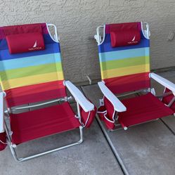 2 Nautica Beach Chairs Like New $80 For Both Gilbert And Ray Rd. Check All Pics And Offers.