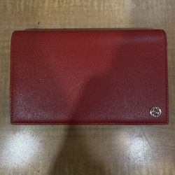 GUCCI Red Leather Betty Wallet on Chain Gucci