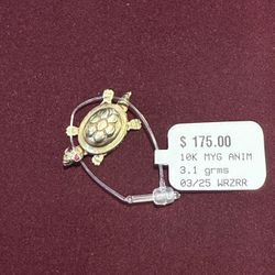 10k Turtle Pendant 