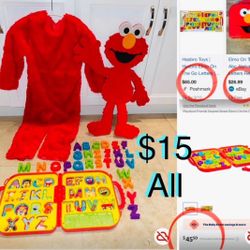 $15 For all Bundle of Educational Elmo ABC,Puzzle body Elmo,Elmo’s costume
