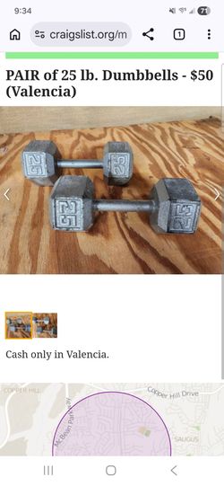 PAIR of 25 lb. Dumbbells