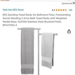 Marble Standing Towel Rack for Bathroom Floor