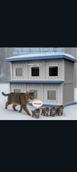 New Two-Story Outdoor Insulated Cat House