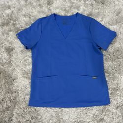 Large Figs Ceil Blue Scrub Top