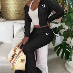 Black True Religion Pant Set 