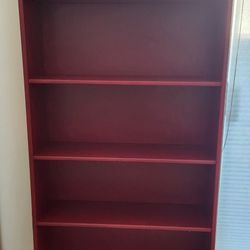 Solid Wood Red Bookshelf