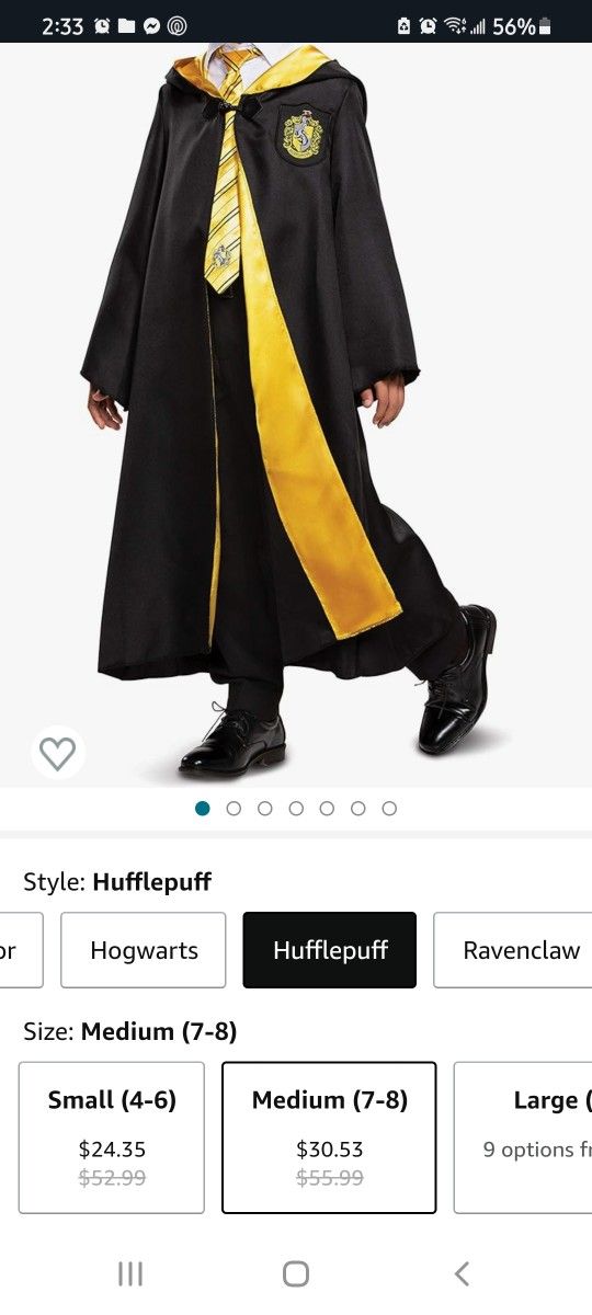 Harry Potter Robe, Official Hogwarts Wizarding World Costume Robes, Deluxe Kids Size Dress Up