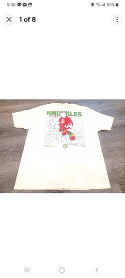 Sonic Speed Cafe Knuckles T-Shirt (Back Design) White , Size XL, New Condition