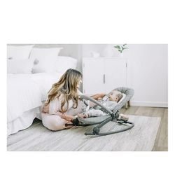 Baby Delight® Aura Deluxe Travel Musical Rocker/Bouncer in Charcoal Tweed