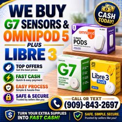 BUYING DEXCOM G7, OTHER SENSORS, & TEST STRIPS FOR CASH ON SPOT
