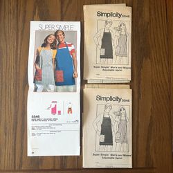 Simplicity Sewing Super Simple 5546 Mens Womens Aprons Adjustable Vintage 1973