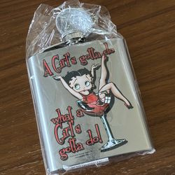 Betty Boop in a martini glass flask