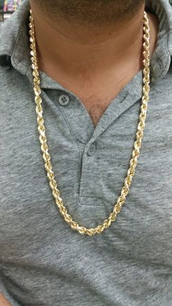 14k Gold rope chain solid 26 inch long 88.5 grams 8mm