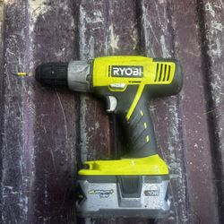 Ryobi Drill With 4 Ah Battery