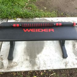 WEIDER BENCH, POLE AND 12 Weights Different Weights As  Shown - Take All For $130 