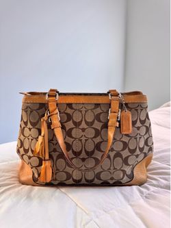 Vintage Coach Signature Canvas Tote Bag