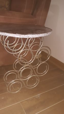Modern end table and wine rack
