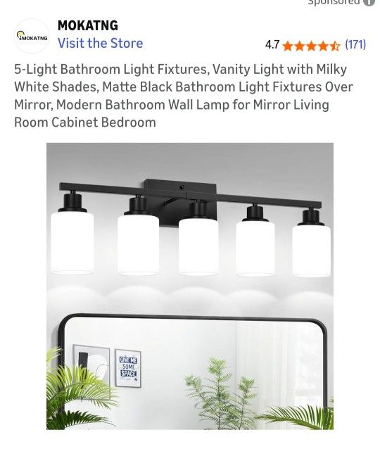 5-light bathroom light. #164