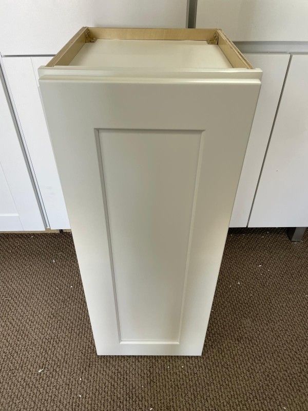 12"W x 30"H Single Door & 2 Shelves White Shaker Plywood Wall Cabinet