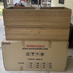 Beacon 84" Wall-Mounted Double Bathroom Vanity in Natural Oak